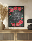 Plakat - Watercolor camellias Merry Christmas Y'all