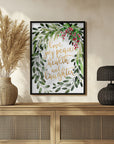 Plakat - Holiday wishes with watercolor bouquet