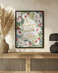 Plakat - Holiday wishes with roses and berries