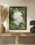 Plakat - Holly floral art with holiday wishes