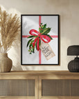 Plakat - Watercolor gift with holiday wishes