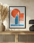 Plakat - Dubai Burj Al Arab Minimalist Retro Travel Print