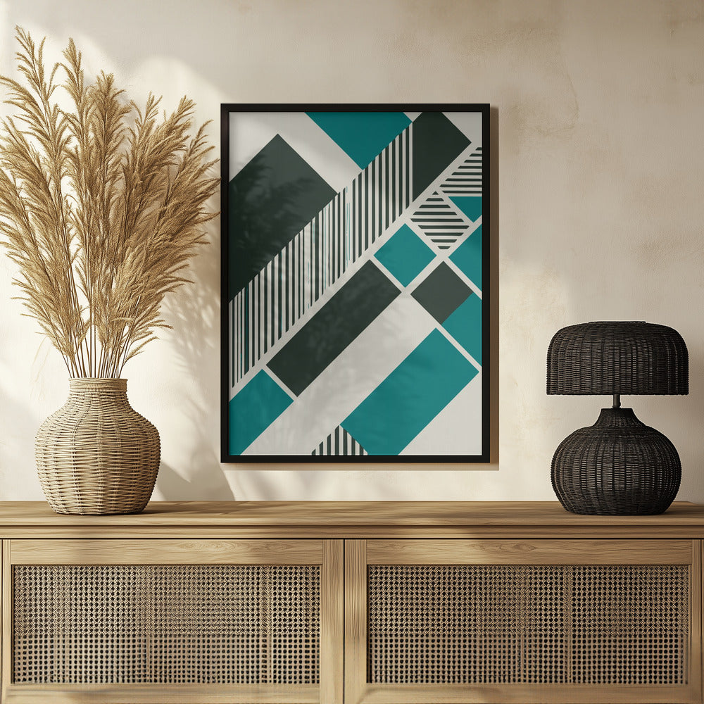 Plakat - Geometric Teal