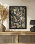 Plakat - Ragni moody flowers in gold