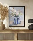 Poster - Fresh flowers in a striped vase I