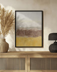 Plakat - Coastal landscape with beach and sea in earth tones