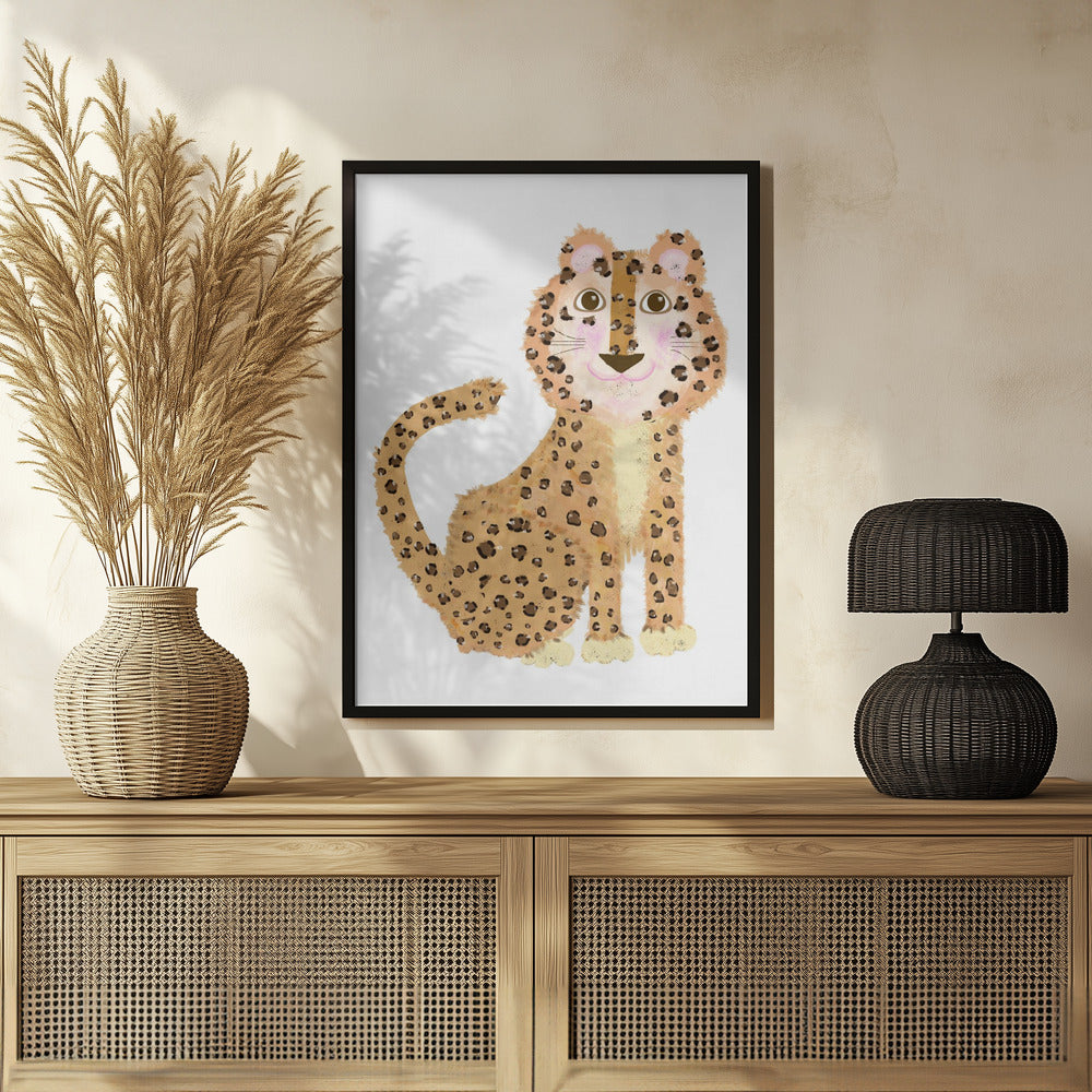 Plakat - Cute Sitting Leopard