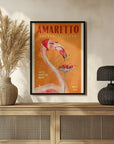 Plakat - Amaretto Flamingo Art Deco Italian Cafe Travel Art