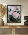 Plakat - Potted pink hydrangeas