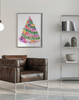 Plakat - Floral watercolor Christmas tree