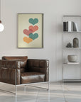 Plakat - Mid century hearts I