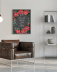 Plakat - Watercolor camellias Let us adore Him