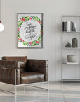 Plakat - Watercolor wreath with holiday wishes