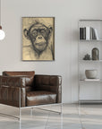 Plakat - Monkey drawing