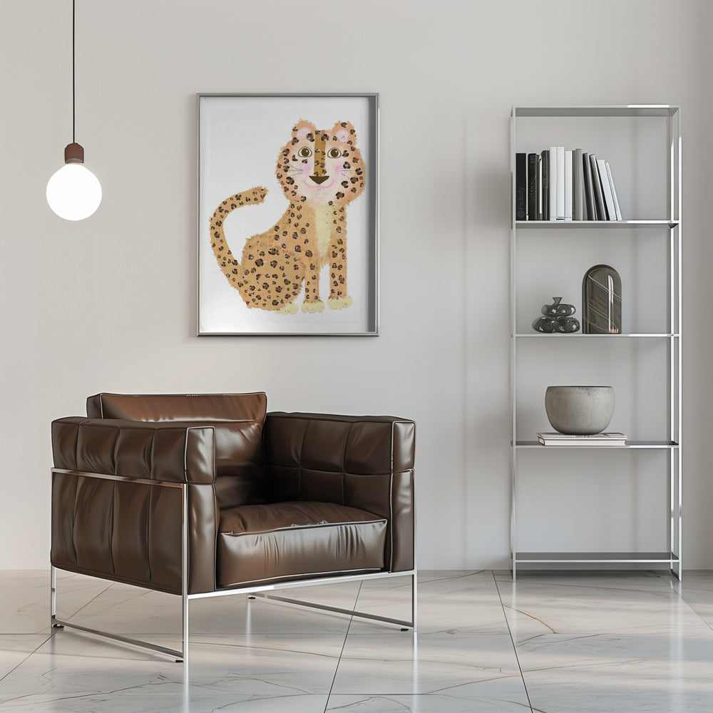 Plakat - Cute Sitting Leopard