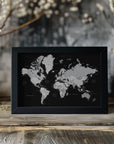 Plakat - Gray world map with cities, Joseph