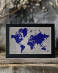 Plakat - Distressed world map with cities, Delaney