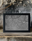 Plakat - Gray vintage map of Grenoble downtown France