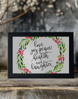 Plakat - Watercolor wreath with holiday wishes