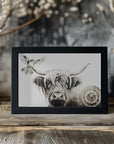 Plakat - Cow Highland Illustration Art 06