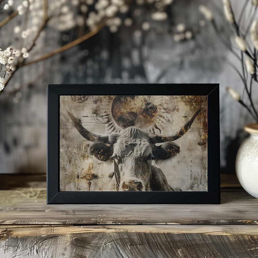 Plakat - Cow Animal Vintage Art Illustration Wallart 04