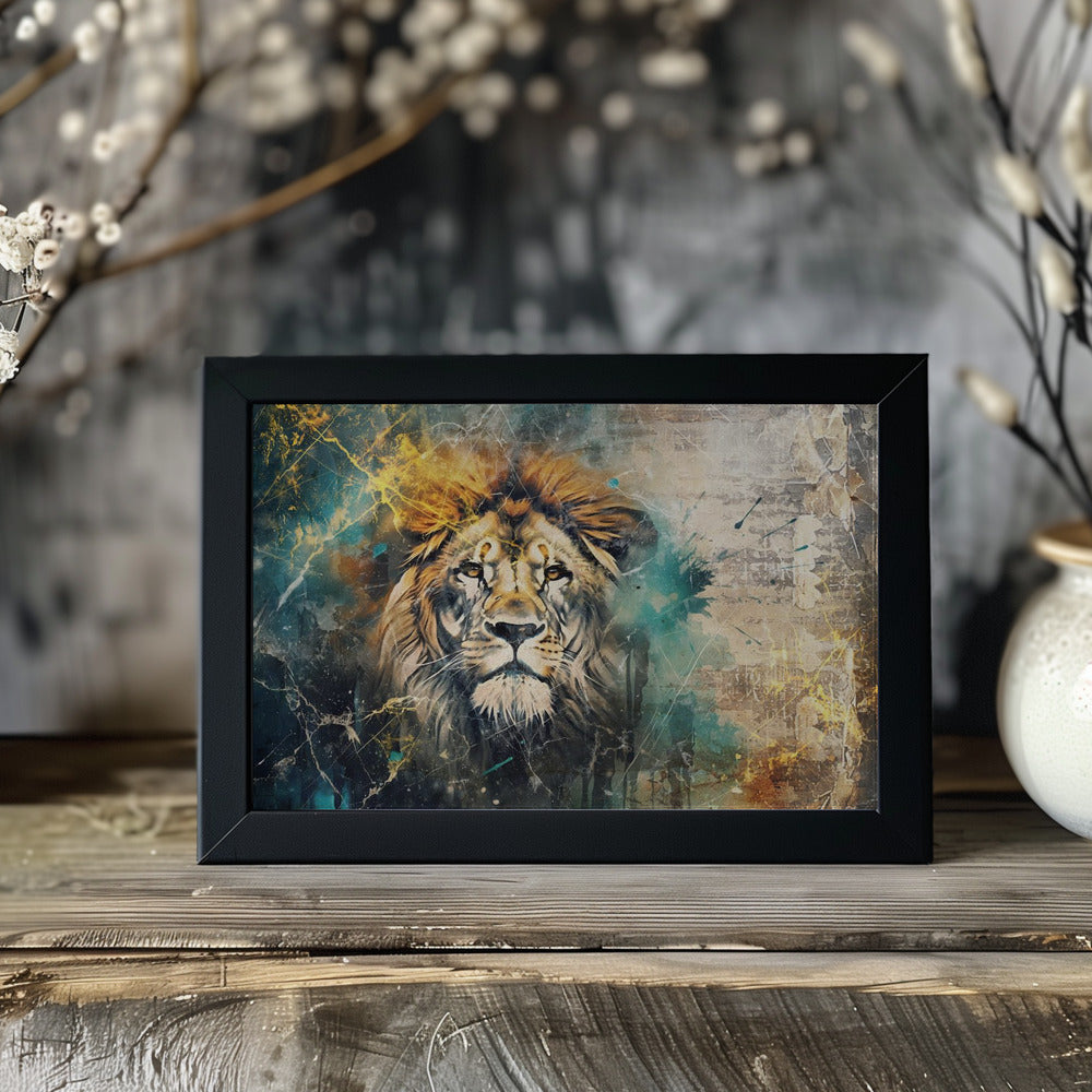 Plakat - Lion Animal Vintage Art Illustration Wallart 04