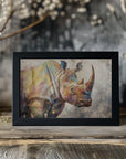 Plakat - Rhino Animal Vintage Art Illustration Wallart 02