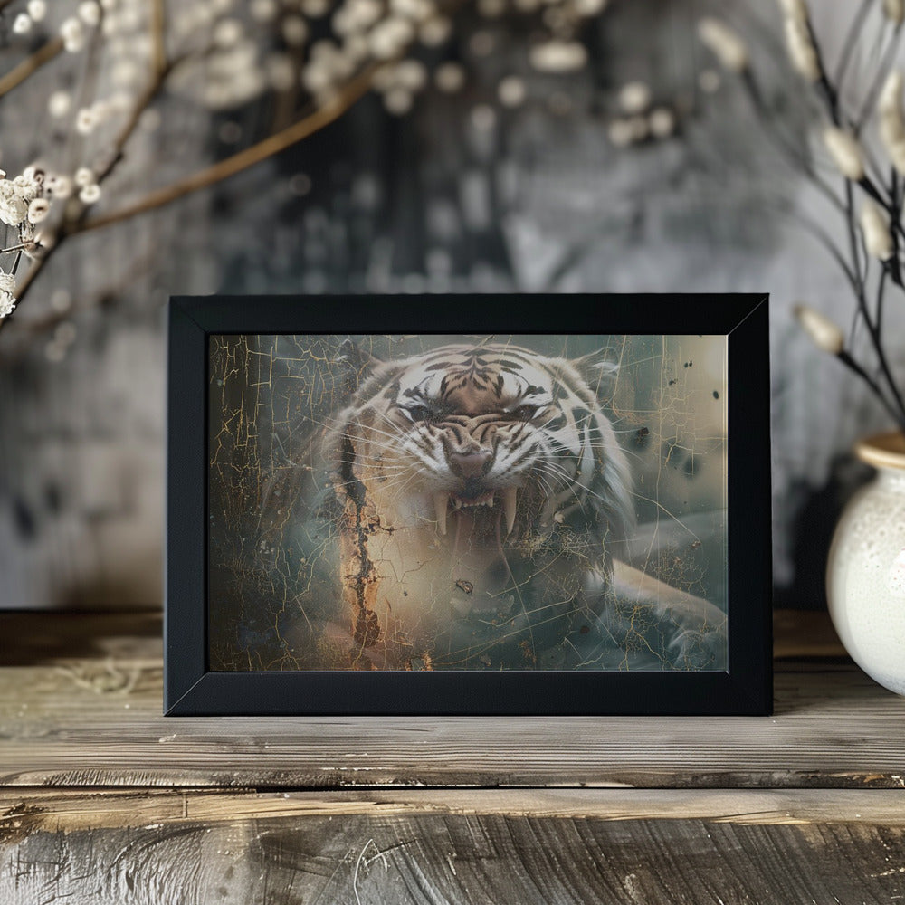 Poster - Tiger Animal Vintage Art Illustration Wallart 14