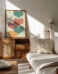 Plakat - Mid century hearts I