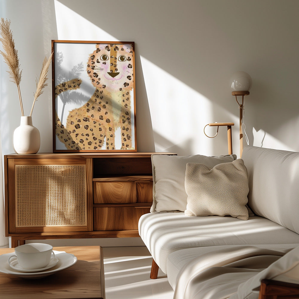 Plakat - Cute Sitting Leopard