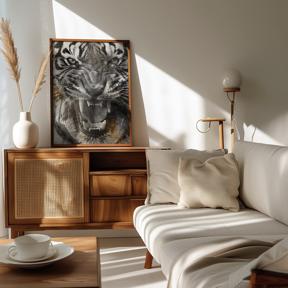 Plakat - Tiger Animal Vintage Art Illustration Wallart 09