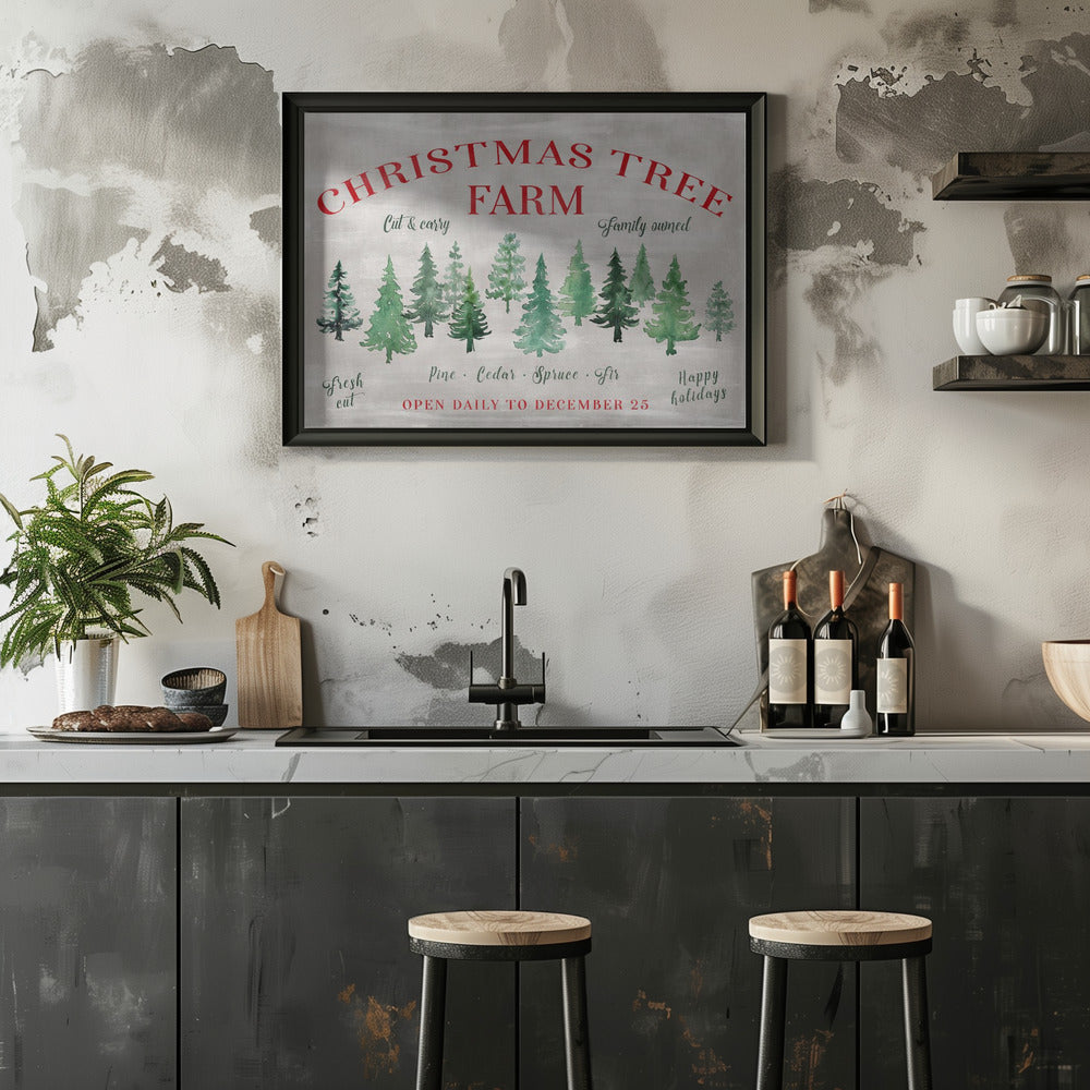 Plakat - Christmas tree farm sign