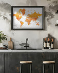 Plakat - Explore world map with cities, Carlotta