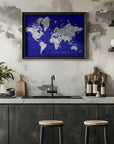 Plakat - Explore world map with cities, Valrie