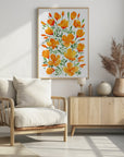 Plakat - Watercolor California poppies