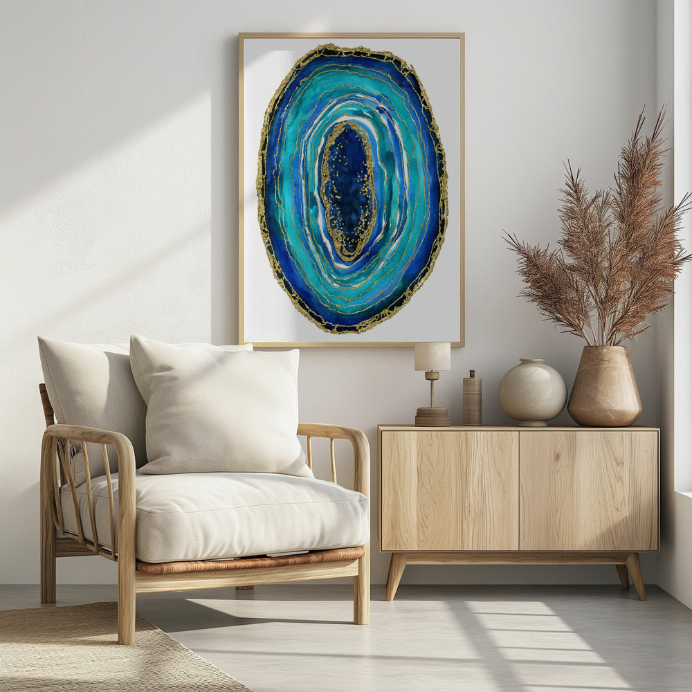 Plakat - Turquoise and blue geode