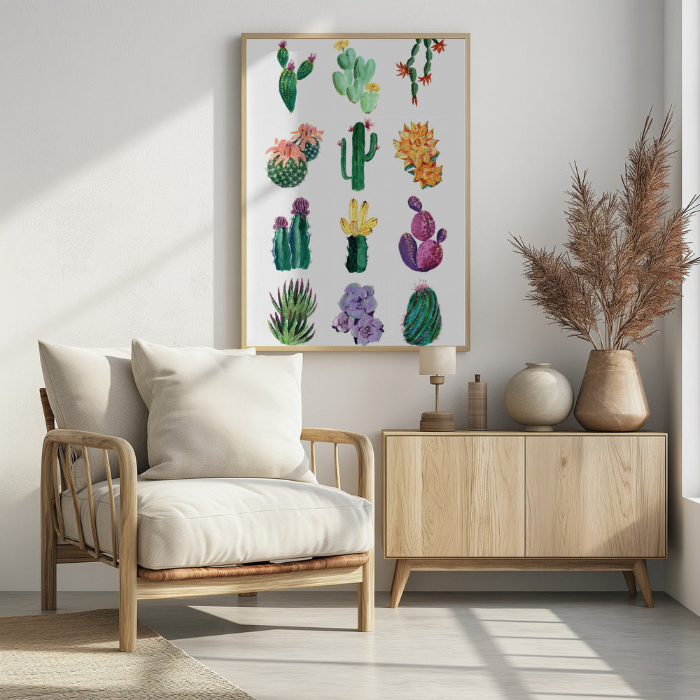 Plakat - Collection of cacti