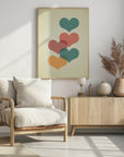 Plakat - Mid century hearts I