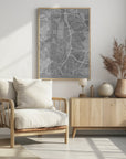 Plakat - Map of Madrid (Spain) in gray vintage style