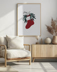 Plakat - Cute mouse in a Christmas stocking