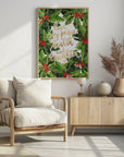 Plakat - Holly floral art with holiday wishes