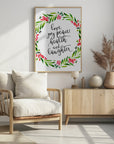 Plakat - Watercolor wreath with holiday wishes