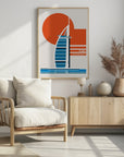 Plakat - Dubai Burj Al Arab Minimalist Retro Travel Print