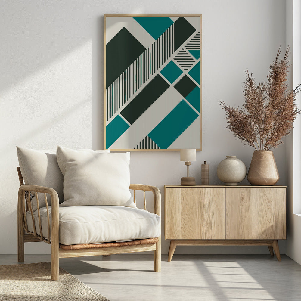 Plakat - Geometric Teal