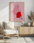 Poster - Pink and Red Line Lady