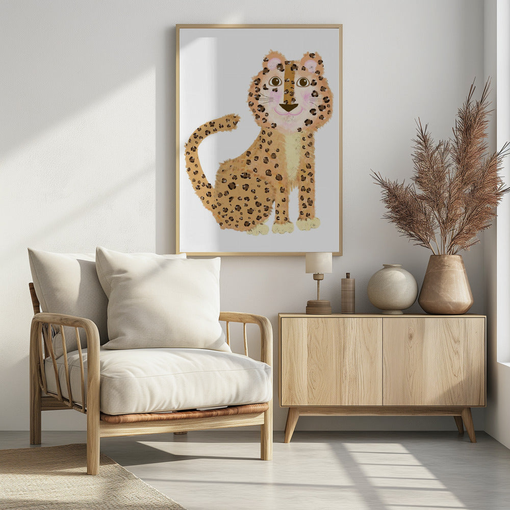 Plakat - Cute Sitting Leopard