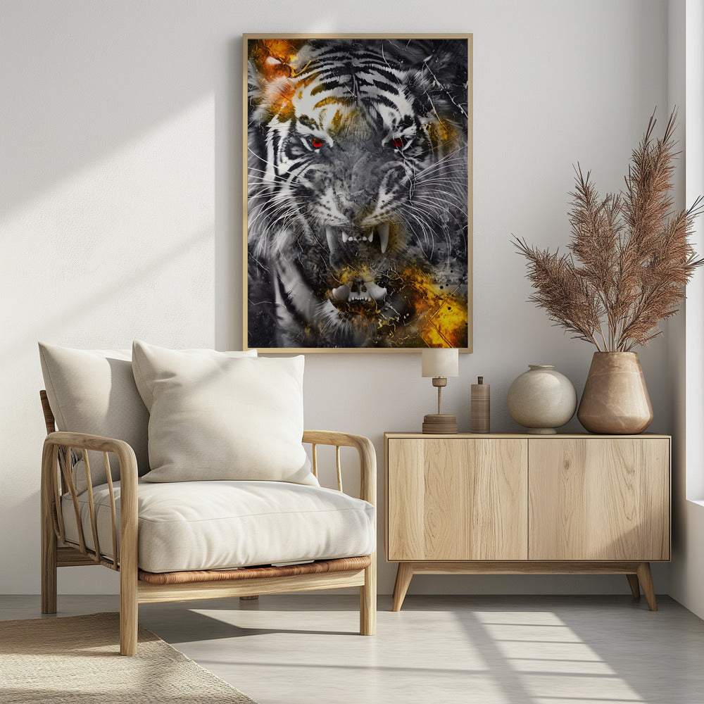 Plakat - Tiger Animal Vintage Art Illustration Wallart 07