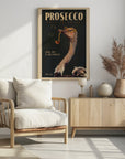 Plakat - Art Deco Prosecco Wall Art Of An Ostrich