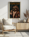 Plakat - Art Deco Espresso Martini Drinking Sloth