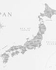 Poster - Gray watercolor map of Japan